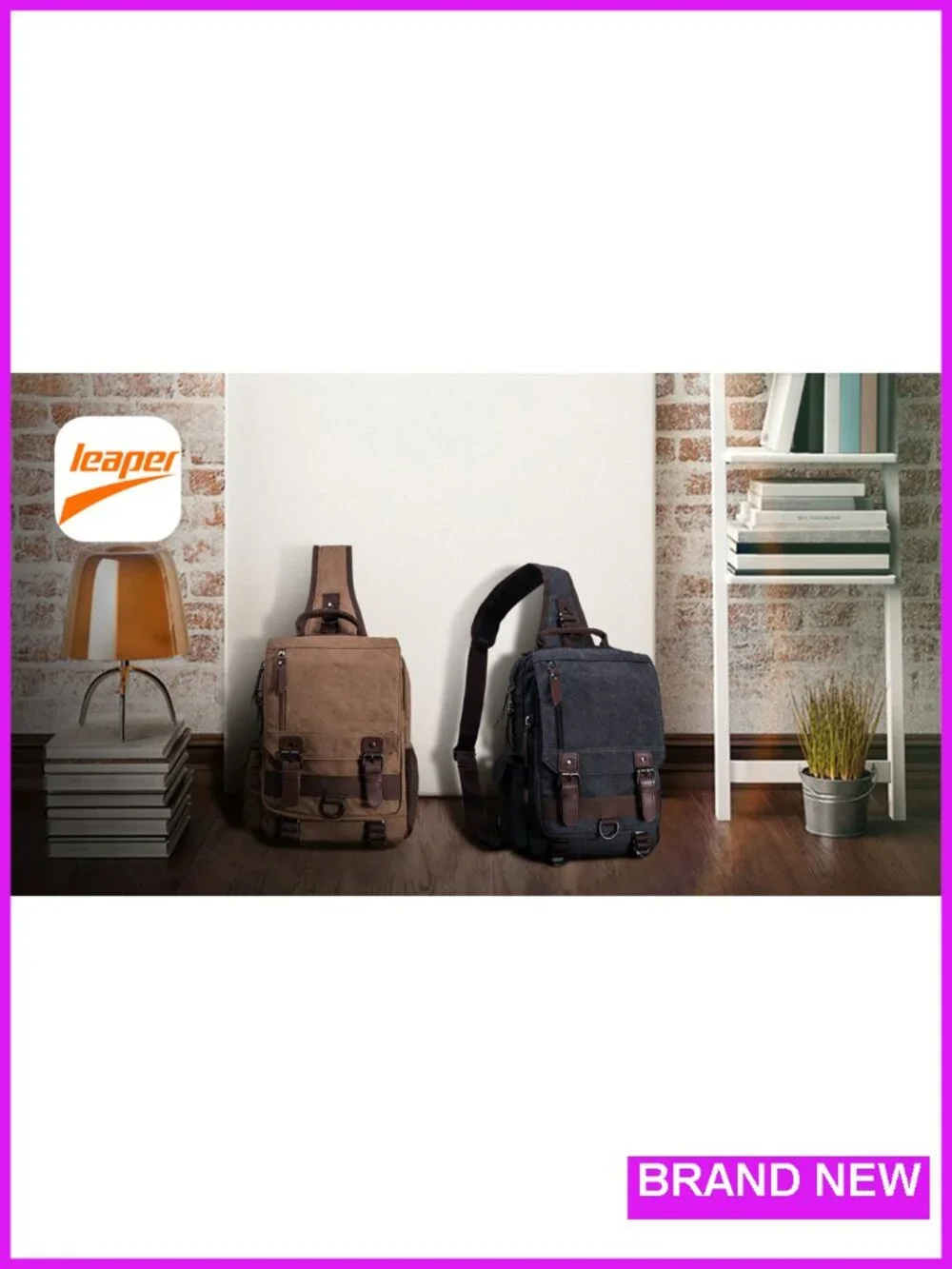 Canvas Messenger Bag Unisex Laptop Crossbody Shoulder Sling Travel Work Bag